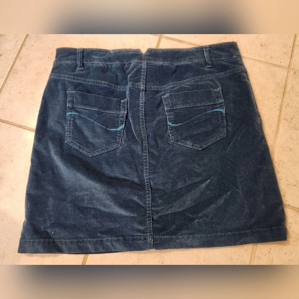 GAP Jeans Stretch Navy Blue Corduroy Mini Skirt‎ Women’s Sz 14 #D916